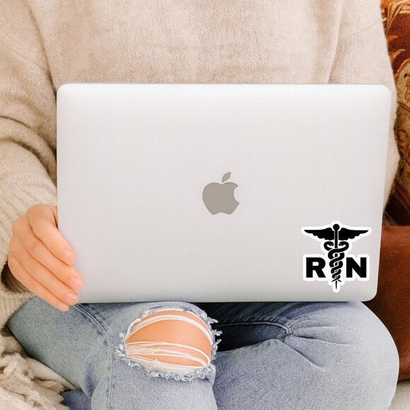 Registered Nurse R & N Symbol with font Sticker For Laptops iPhone notebook suit - Picture 2 of 7